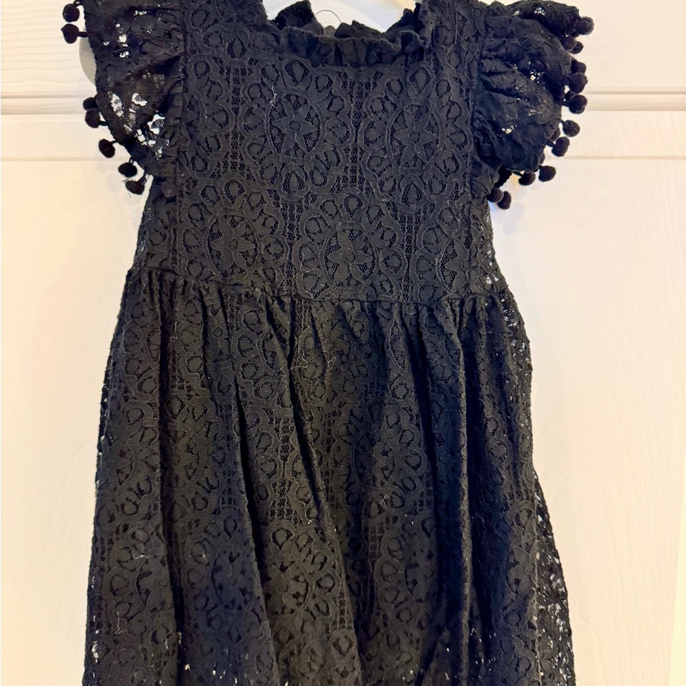 Elegant Black Lace Kids Dress